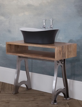 Cast Iron Freestanding Bateau Basin - Painted