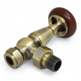 Windsor Traditional  Radiator Valve - Antique Brass (Angled )