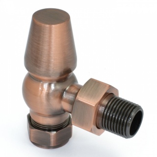 Windsor Traditional  Radiator Valve - Antique Copper (Angled)