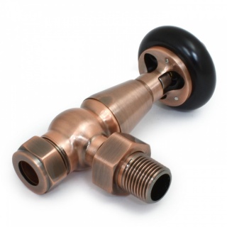 Windsor Traditional  Radiator Valve - Antique Copper (Angled)