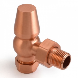 Windsor Traditional Thermostatic Radiator Valve - Brushed Copper (Angled TRV)