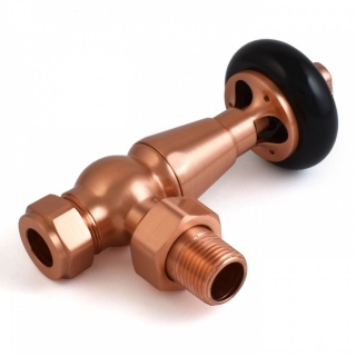 Windsor Traditional Thermostatic Radiator Valve - Brushed Copper (Angled TRV)