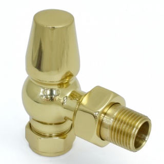 Windsor Traditional Thermostatic Radiator Valve - Brass (Angled TRV)