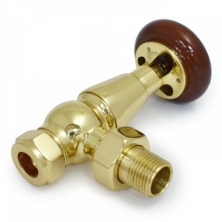 Windsor Traditional Thermostatic Radiator Valve - Brass (Angled TRV)