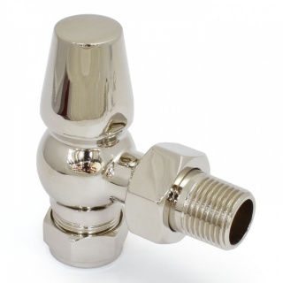 Windsor Traditional Thermostatic Radiator Valve - Nickel (Angled TRV)