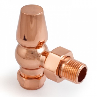 Windsor Traditional Thermostatic Radiator Valve - Polished Copper (Angled TRV)