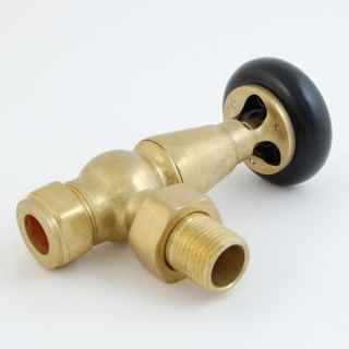 Windsor Traditional Thermostatic Radiator Valve - Un-Lacquered Brass (Angled TRV)