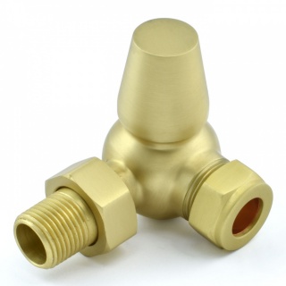 Windsor Traditional Thermostatic Radiator Valve - Brushed Brass (Corner TRV)