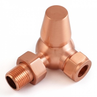 Windsor Traditional Thermostatic Radiator Valve - Brushed Copper (Corner TRV)