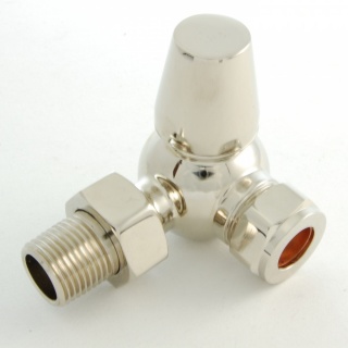 Windsor Traditional Thermostatic Radiator Valve - Nickel (Corner TRV)