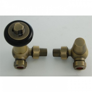 Windsor Traditional Thermostatic Radiator Valve Old English Brass (Corner TRV)