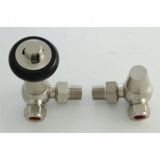 Windsor Traditional Thermostatic Radiator Valve - Satin Nickel (Corner TRV)