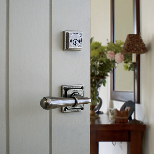 Finesse Fenwick Jesmond Pewter Door Handle on Square Rose