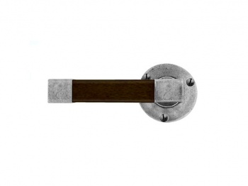 Finesse Eden Pewter and Oak Door Handle on Round Rose