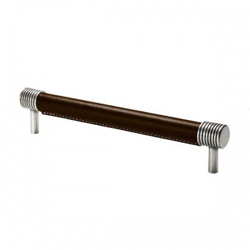 Finesse Jarrow Pewter and Chocolate Leather Bar Handle