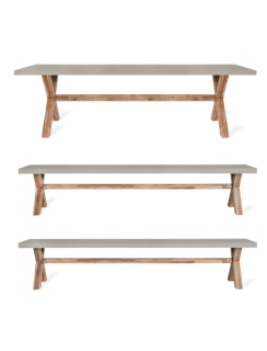 Burford Table & Bench Set Natural