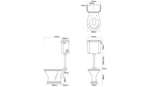 Highgate Low Level Traditional Toilet - WC, Cistern And Pan