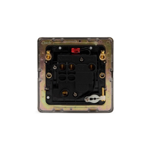 Aged Brass 13A Switched Fused Connection Unit (Fcu) Flex Outlet With Neon Blk Ins Screwless