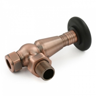 Jaguar Thermostatic Radiator Valve - Antique Copper (Angled TRV)