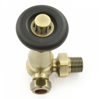 Jaguar Thermostatic Radiator Valve - Antique Brass (Corner TRV)