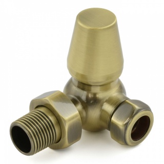 Jaguar Thermostatic Radiator Valve - Antique Brass (Corner TRV)