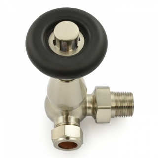 Jaguar Thermostatic Radiator Valve - Brushed (Satin) Nickel (Corner TRV)