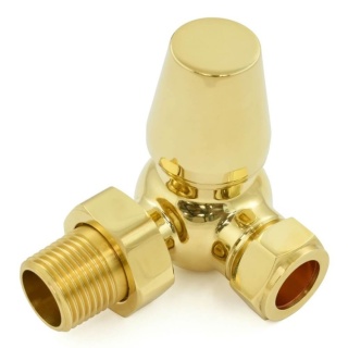 Jaguar Thermostatic Radiator Valve - Unlacquered Brass (Corner TRV)