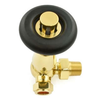 Jaguar Thermostatic Radiator Valve - Unlacquered Brass (Corner TRV)