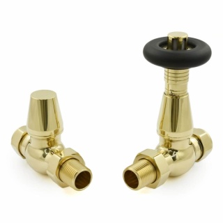 Jaguar Thermostatic Radiator Valve - Unlacquered Brass (Straight TRV)