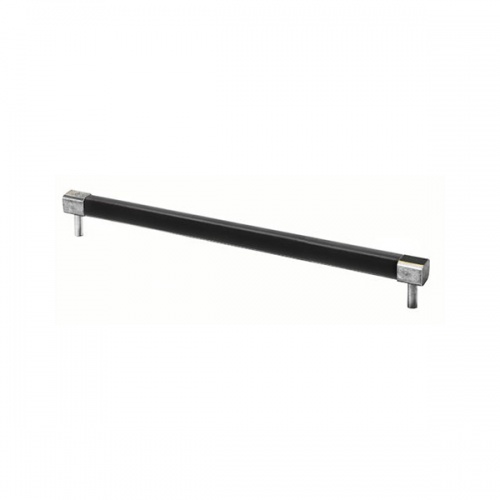 Finesse Jedburgh Pewter and Black Leather Bar Handle