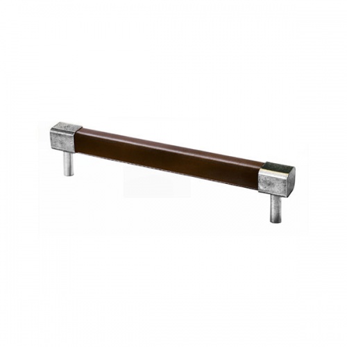 Finesse Jedburgh Pewter and Chocolate Leather Bar Handle