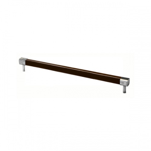 Finesse Jedburgh Pewter and Chocolate Leather Bar Handle