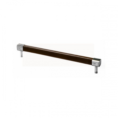 Finesse Jedburgh Pewter and Chocolate Leather Bar Handle