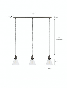 Trio Of Hoxton Cone Pendant Light