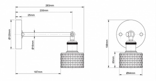 Dante Petite Prismatic Glass Wall Light