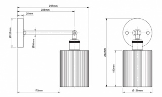 Henley Cylinde Petite Ribbed Glass Wall Light