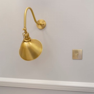 Claridge Lacquered Aged Brass Adjustable Reading Wall Light