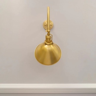 Claridge Lacquered Aged Brass Adjustable Reading Wall Light