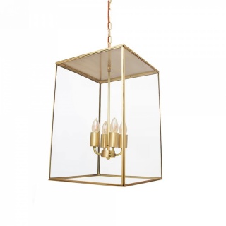 Langdon Lantern Pendant Light Medium Brass