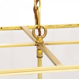 London Lantern Pendant Light Crossbar Medium Brass