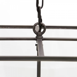 London Lantern Pendant Light Crossbar Medium Matt Black Brass