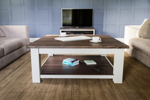 Square Legged Coffee Table With Shelf