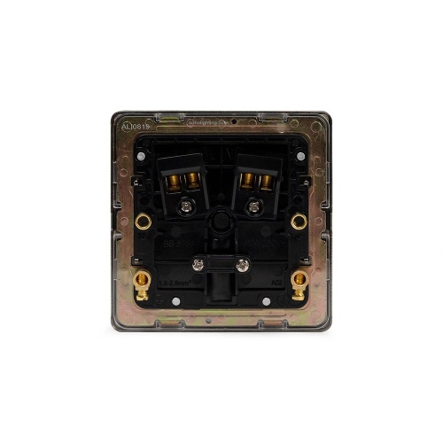 Aged Brass 20A Flex Outlet Blk Ins Screwless