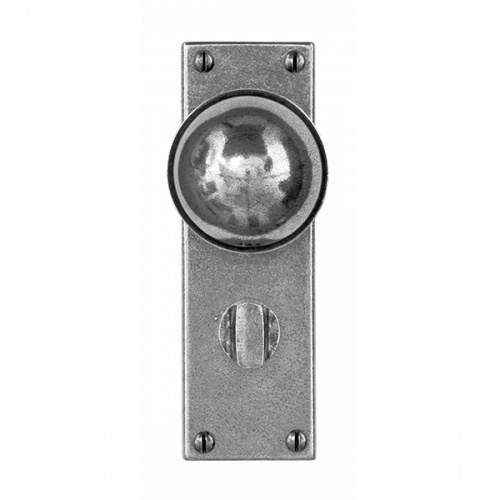 Finesse Pelton Pewter Door Knob on Backplate