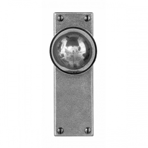 Finesse Pelton Pewter Door Knob on Backplate