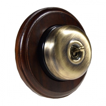 1 Gang 2 Way  Dark Oak, Dome Period Switch