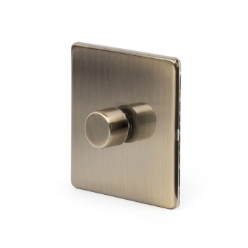 Aged Brass 1 Gang 2 Way Trailing Edge Dimmer