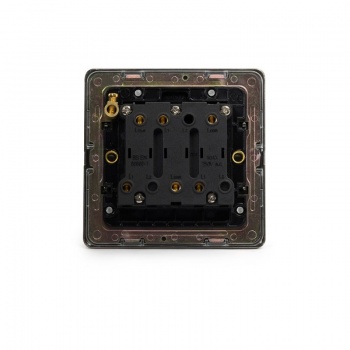 Aged Brass 3-Pole Fan Isolator Switch with Black Insert