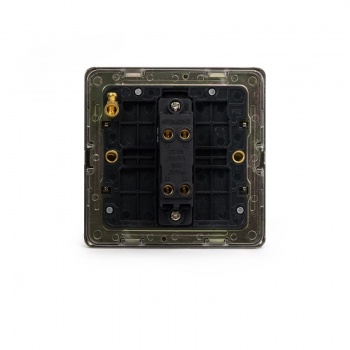 Aged Brass 10A 1 Gang Intermediate Switch with Black Insert