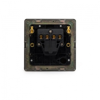 Aged Brass 1 Gang 20 Amp Switch with Black Insert